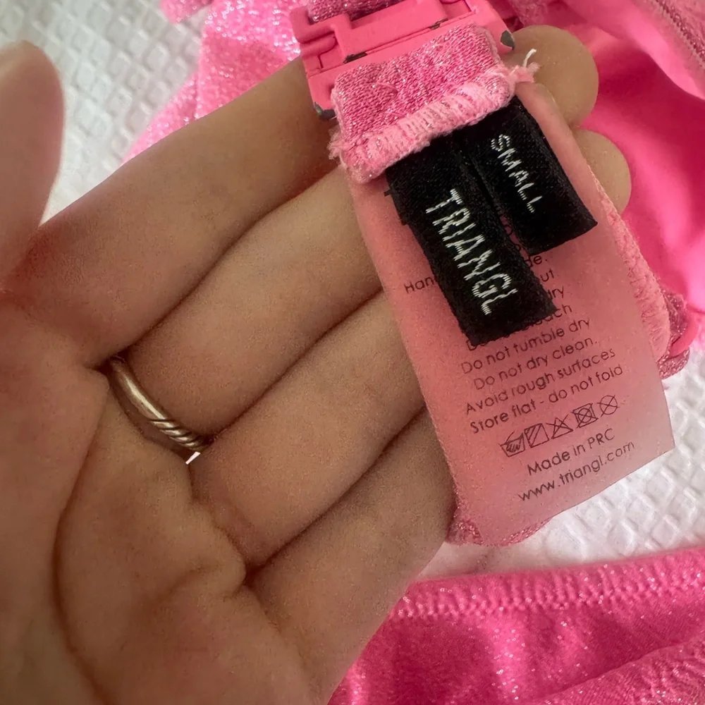 triangl swimwear pink mica bikini set